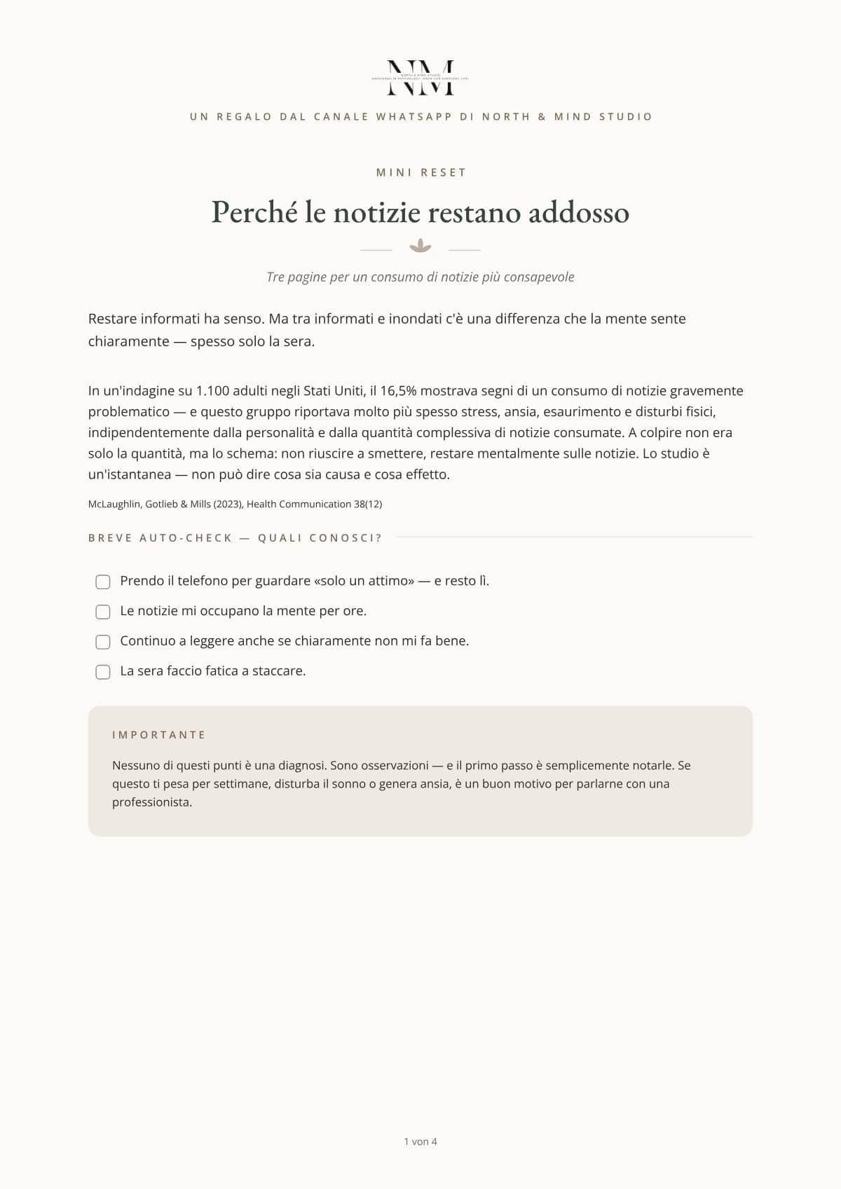 La pausa dalle notizie