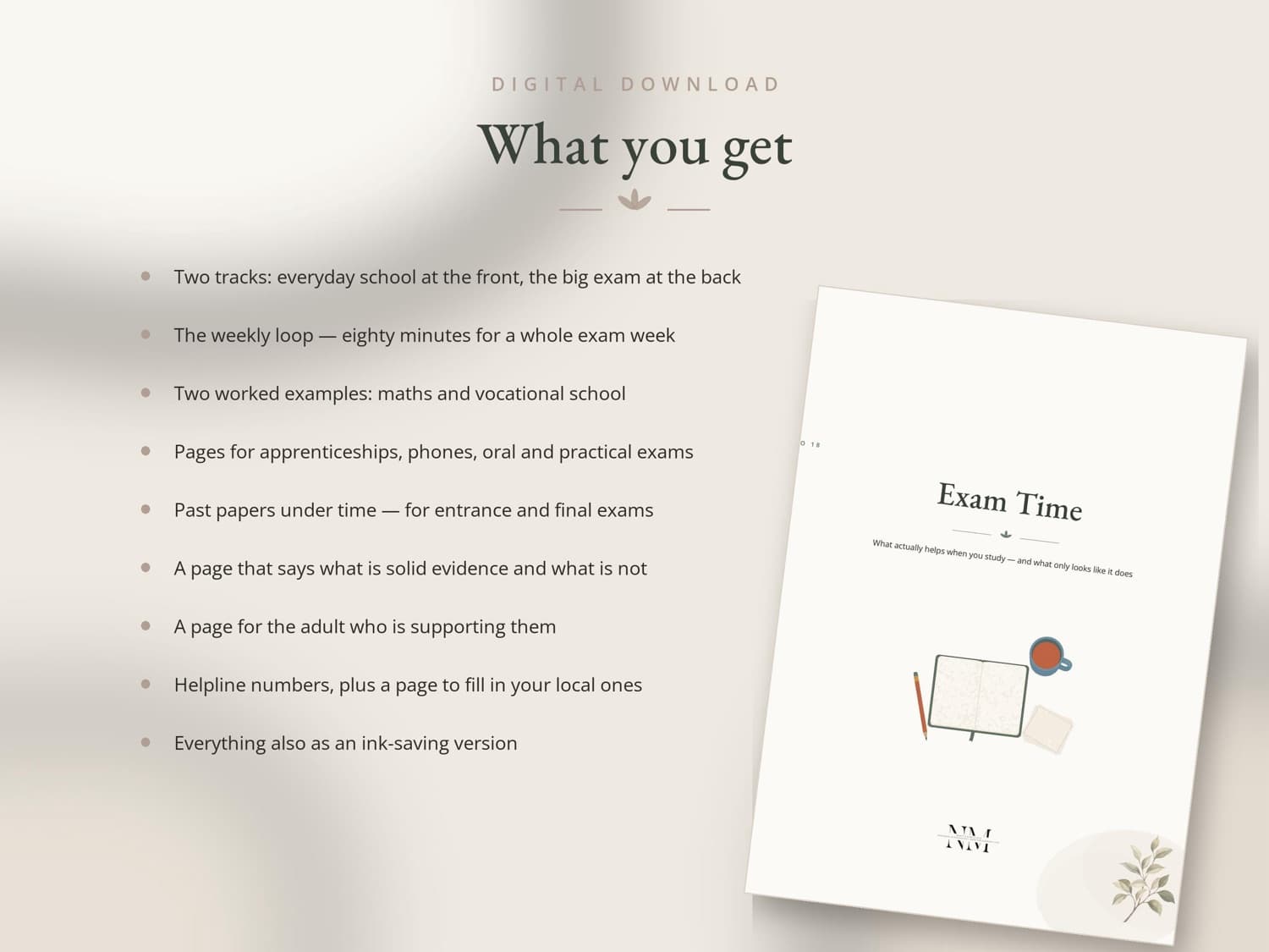 Exam Time — What you get