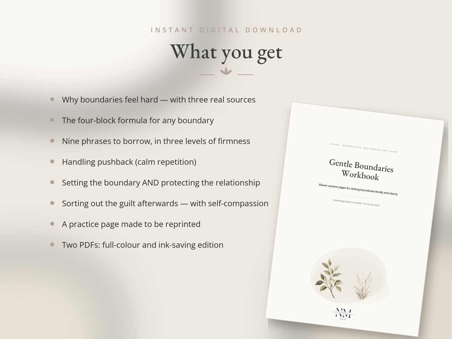 Gentle Boundaries — What you get