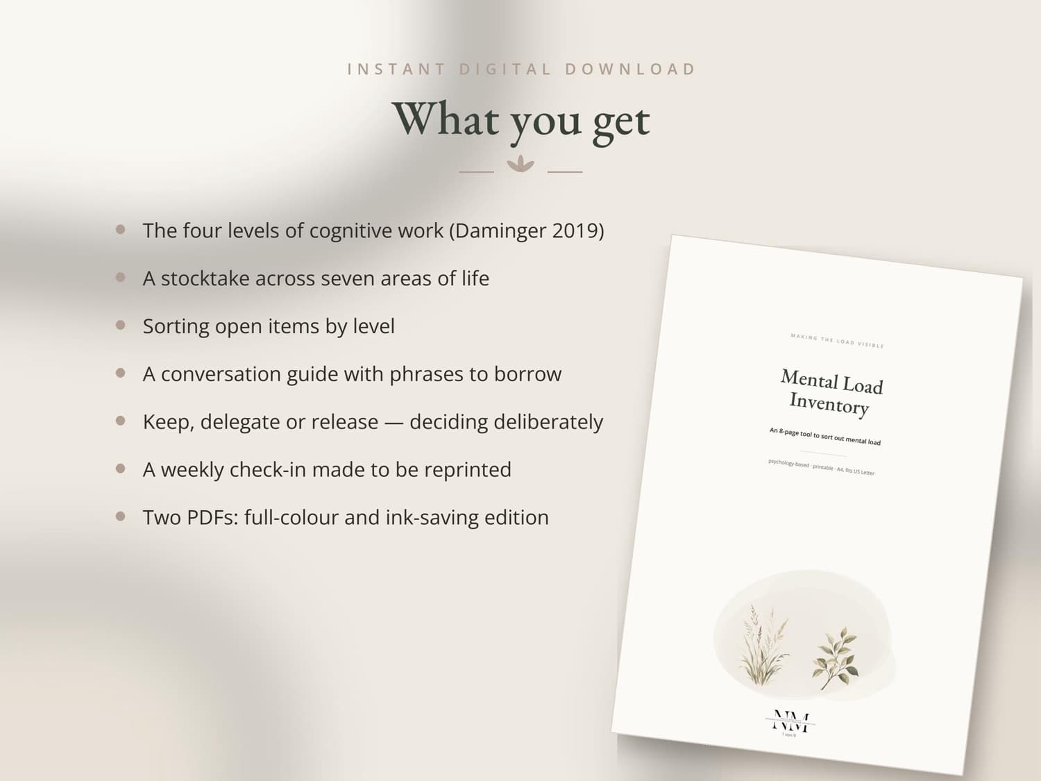 Mental Load Inventory — What you get