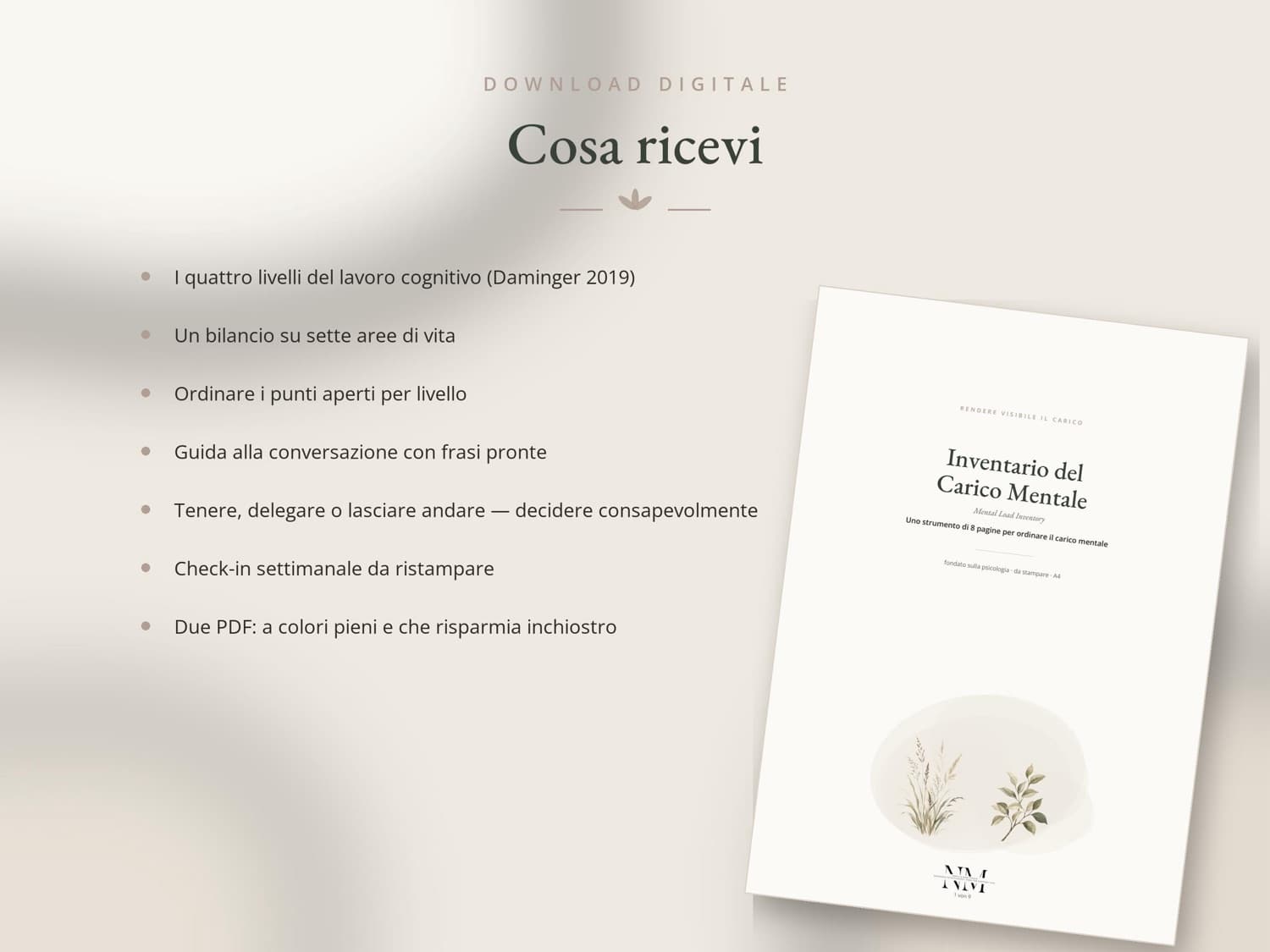 Mental Load Inventory — Cosa ricevi