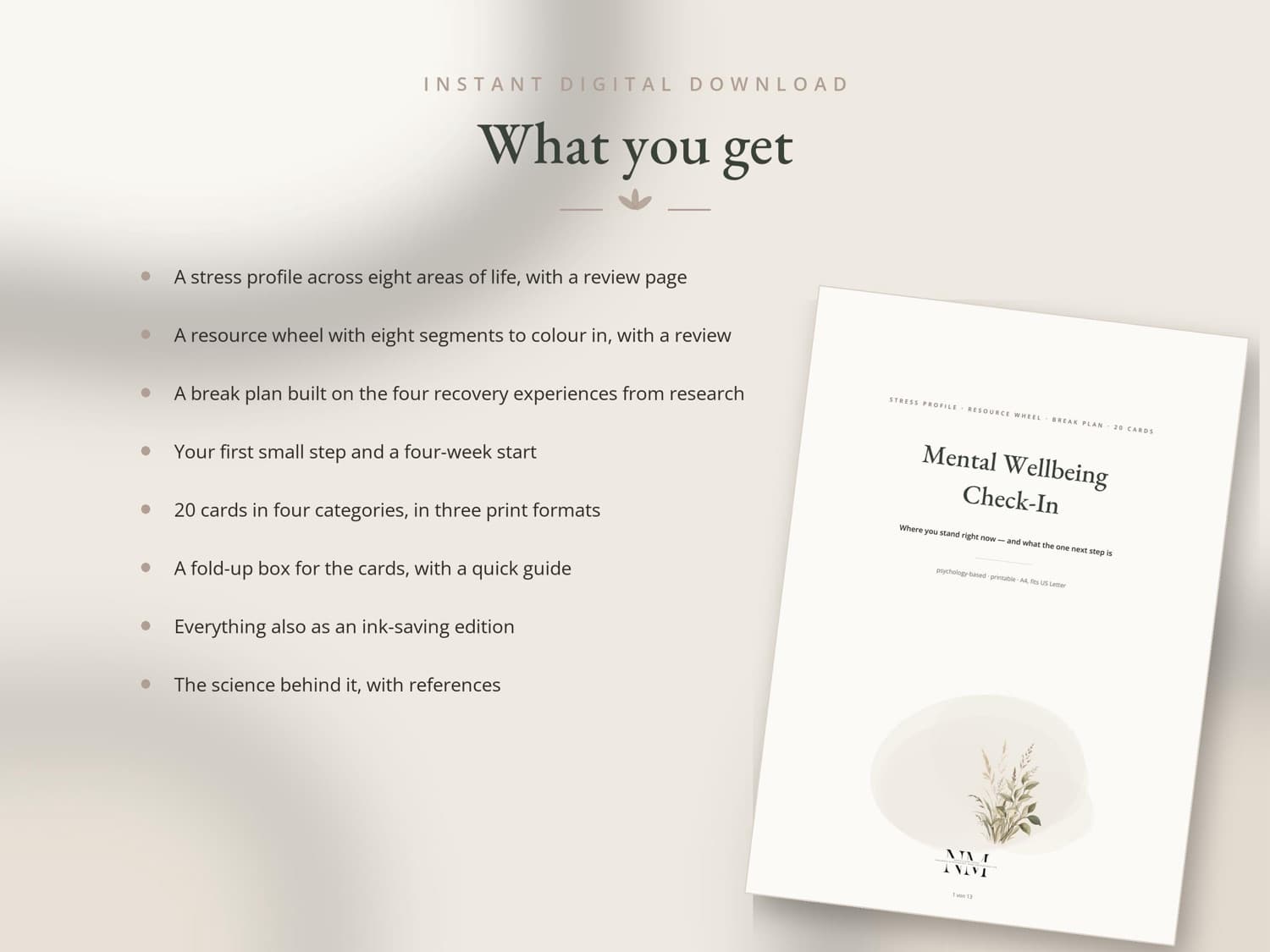 Mental Wellbeing Check-In — What you get