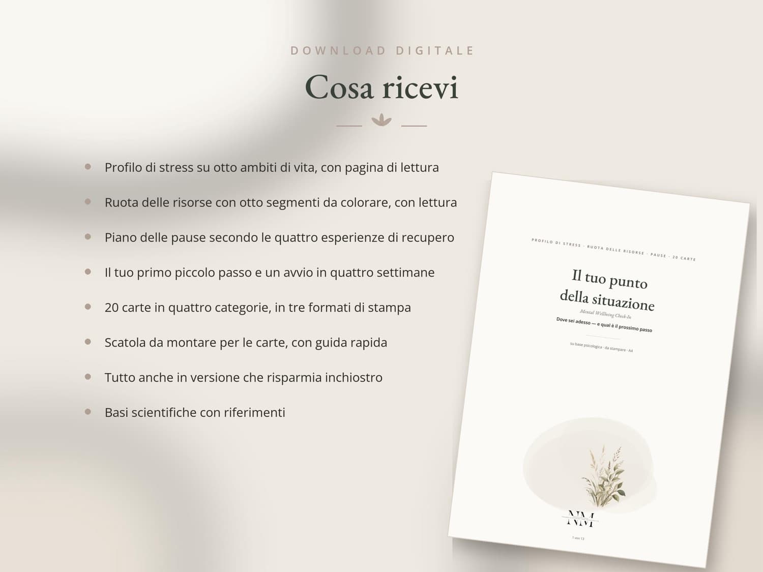 Mental Wellbeing Check-In — Cosa ricevi