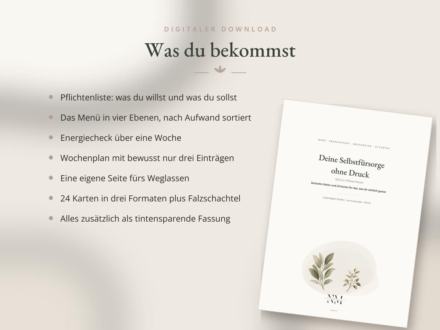 Selbstfürsorge ohne Druck — Was du bekommst